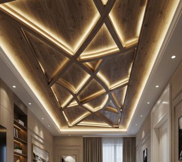 سقف کاذب طرح چوبی